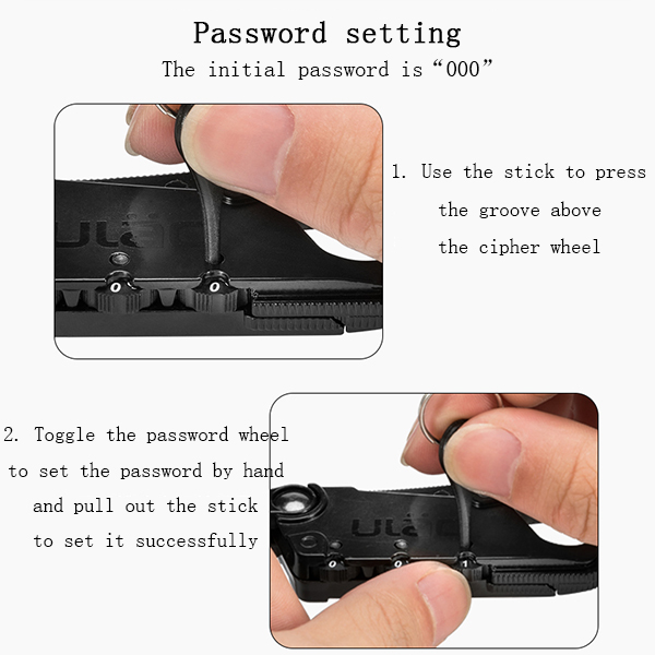 ULAC Portable Mini Long Security Steel Cable Password Lock Luggage Lock 4 Colors