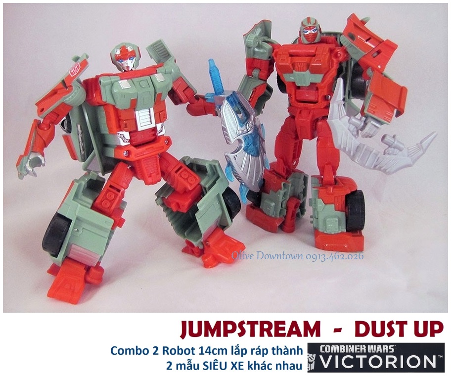 Dust Up & Jumpstream * Combo 2 Robot 14cm ráp thành 2 Siêu xe - Transformers Combiner Wars - Đồ chơi VNXK
