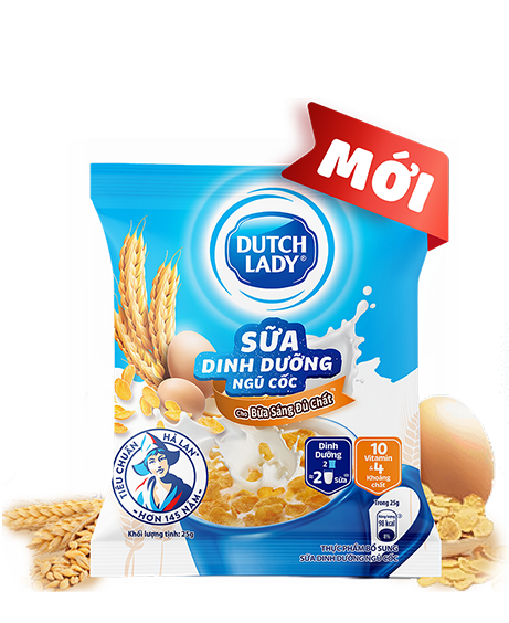 Sữa bột dinh dưỡng ngũ cốc Dutch Lady - dây 10 gói 25g