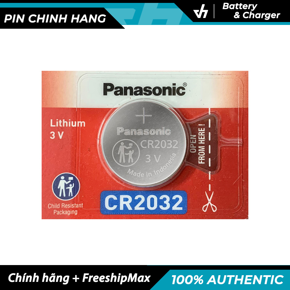 Vỉ 1 Pin Panasonic CR2032 Lithium 3V chính hãng (Pin CMOS, đồng hồ, remote, smartkey, v.v...)