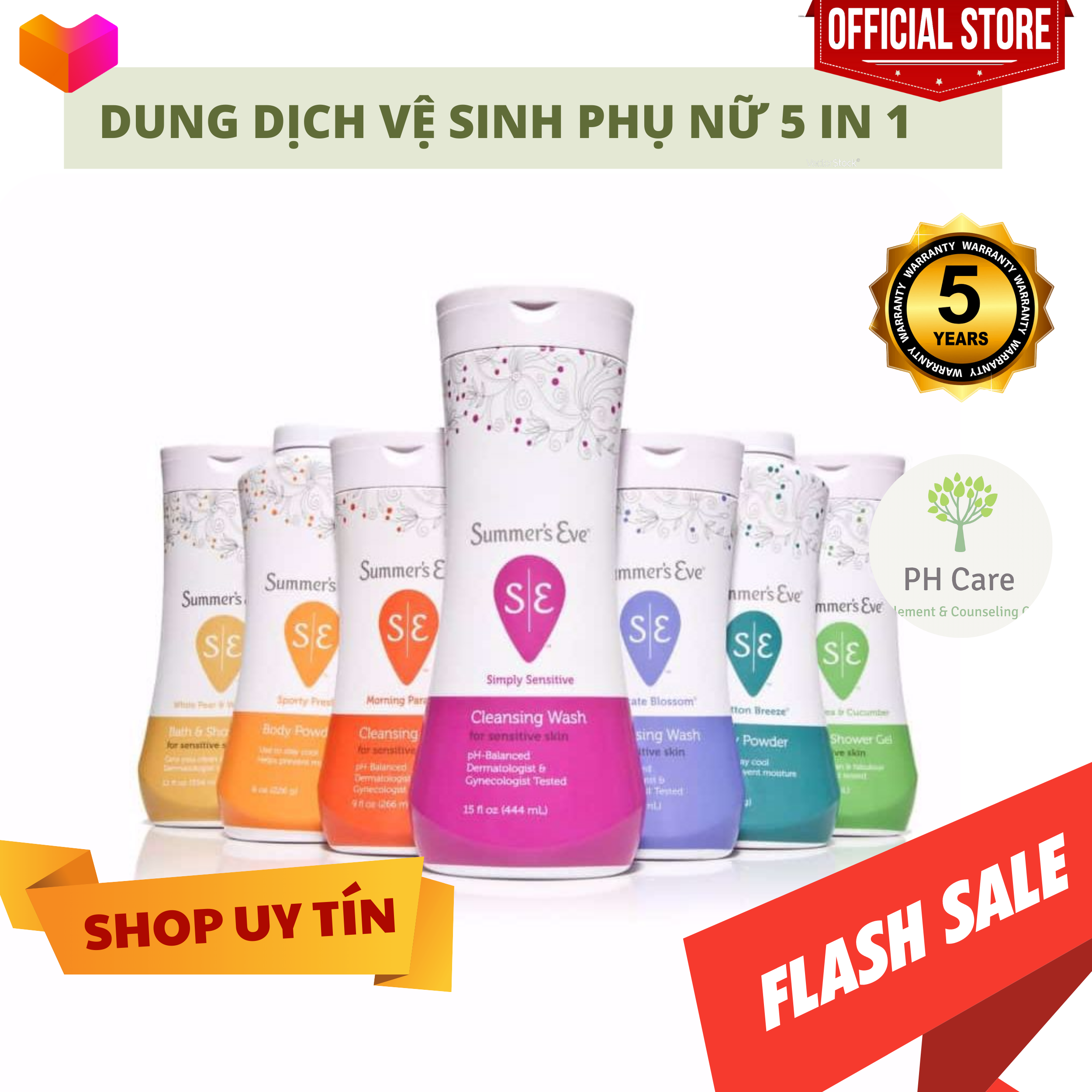 Nước rửa phụ khoa Summer's Eve 5 in 1 Cleansing Wash 444ml của Mỹ