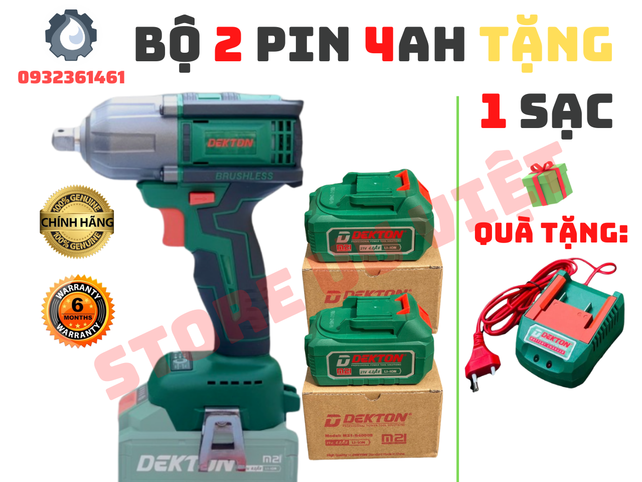 Máy siết bulong 475Nm Chính hãng Dekton chân pin Makita thông dụng M21 475N DKIW2140SMKT GIÁ TỐT