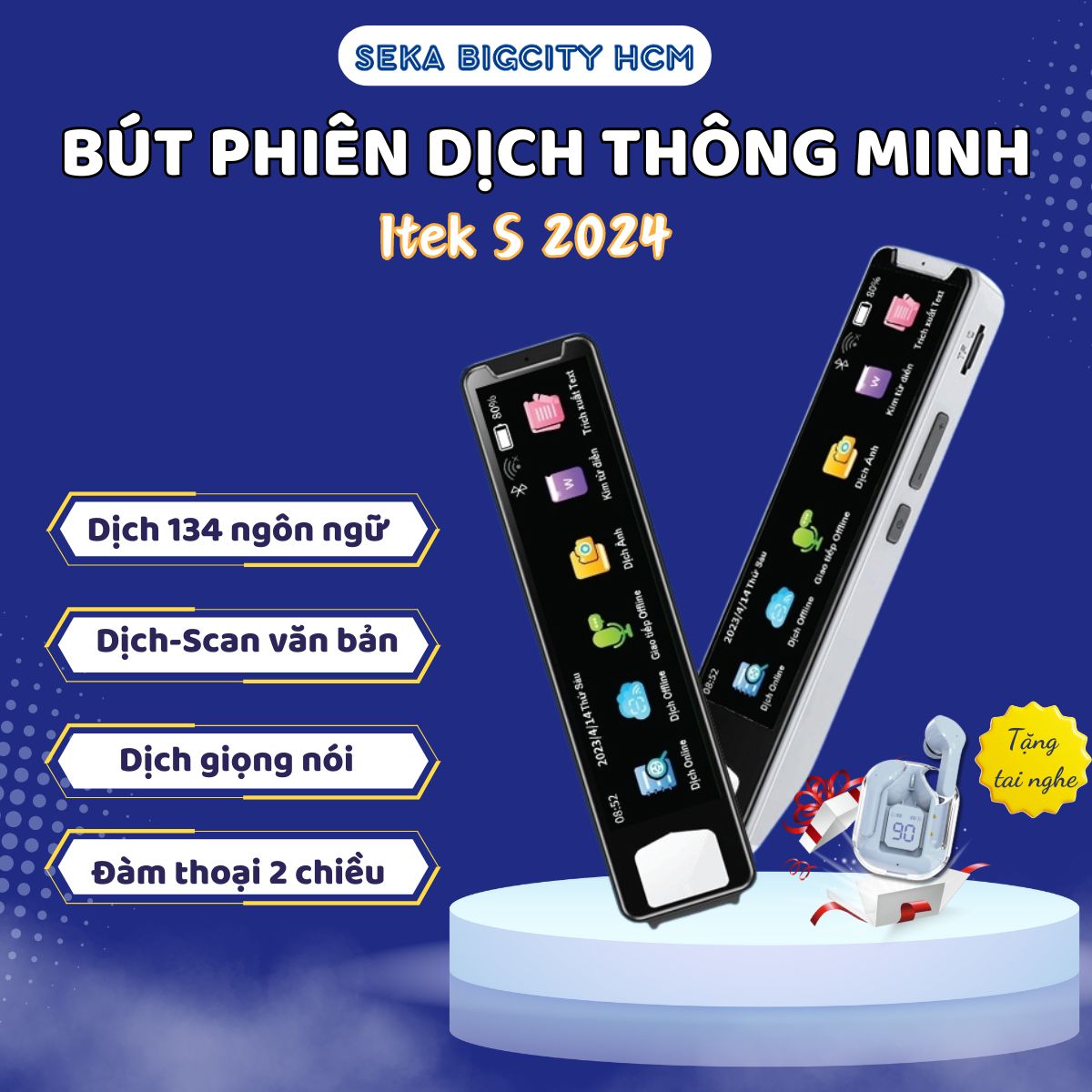 Bút phiên dịch thông minh I-tek S, đàm thoại offline tiếng Việt, scan văn bản và dịch hình ảnh Bảo hành 12 tháng