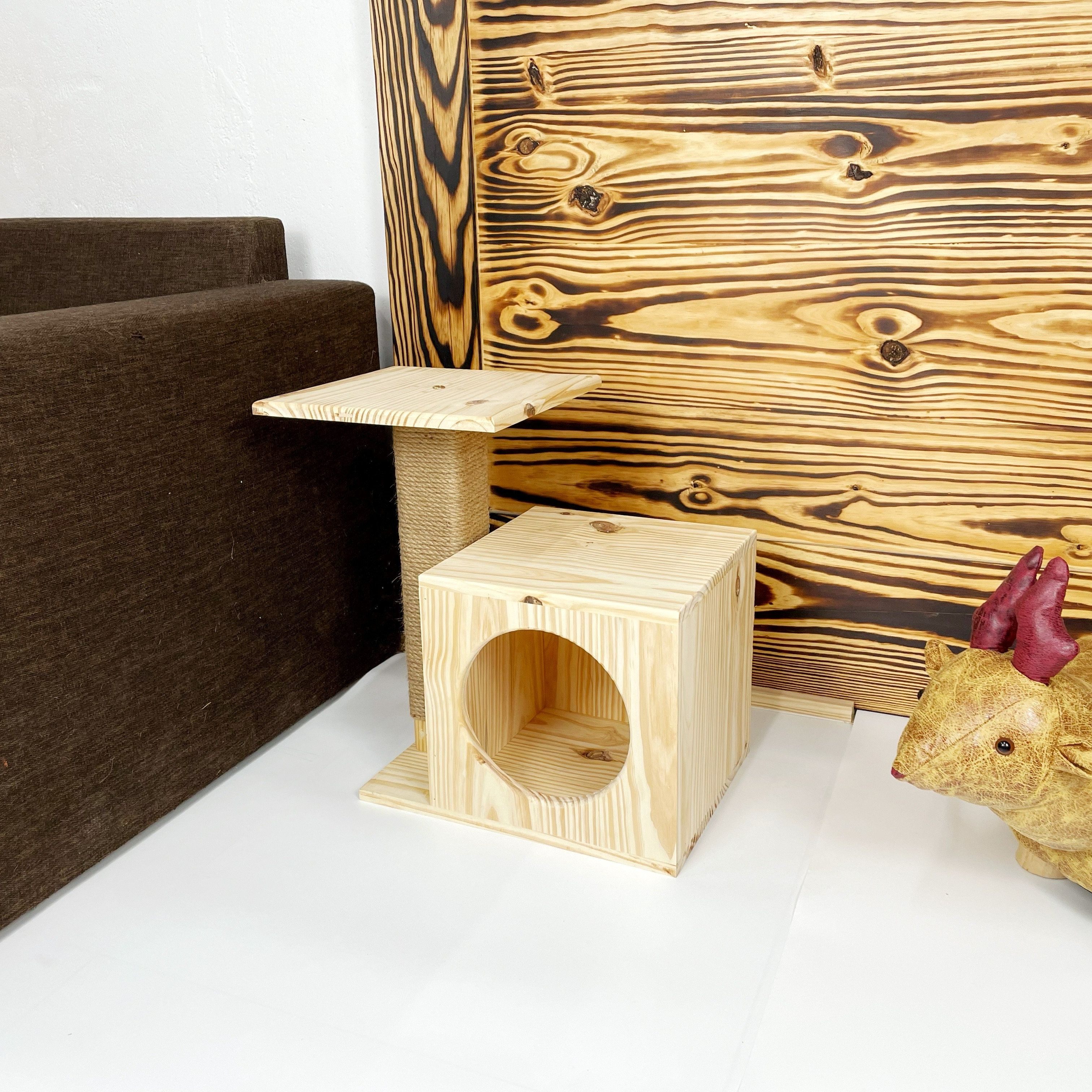 Nhà cây cho mèo ct-01 - cattree cho mèo - mẫu cattree cho mèo bằng gỗ giá rẻ từ xưởng - petstuff