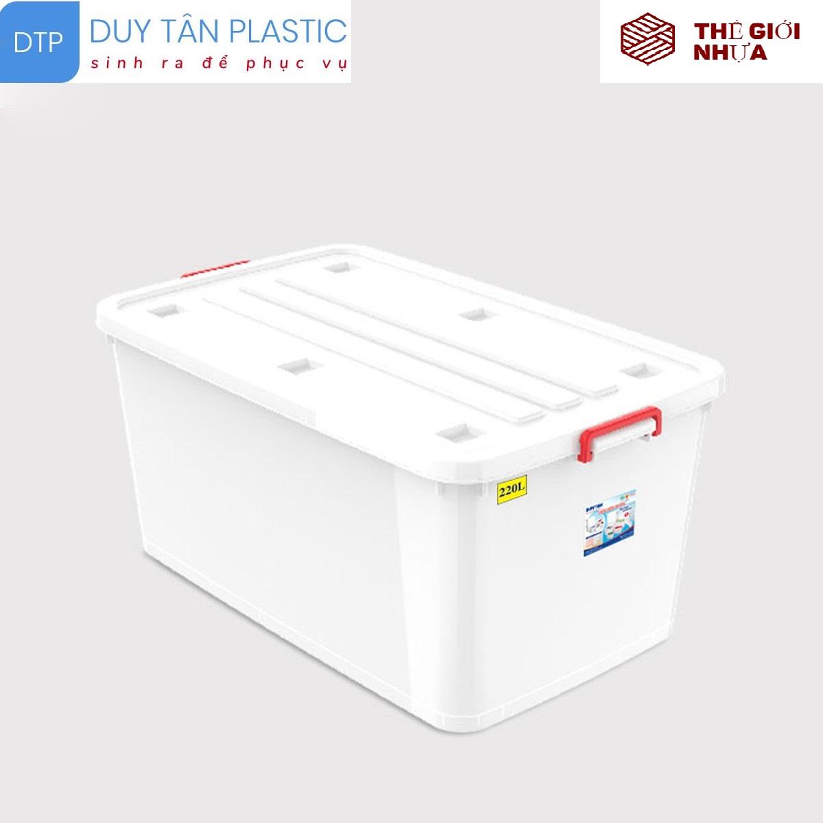 Thùng vuông nhựa duy tân 220 lít có bánh xe no.213 kích thước 102 x 605 x 46 cm