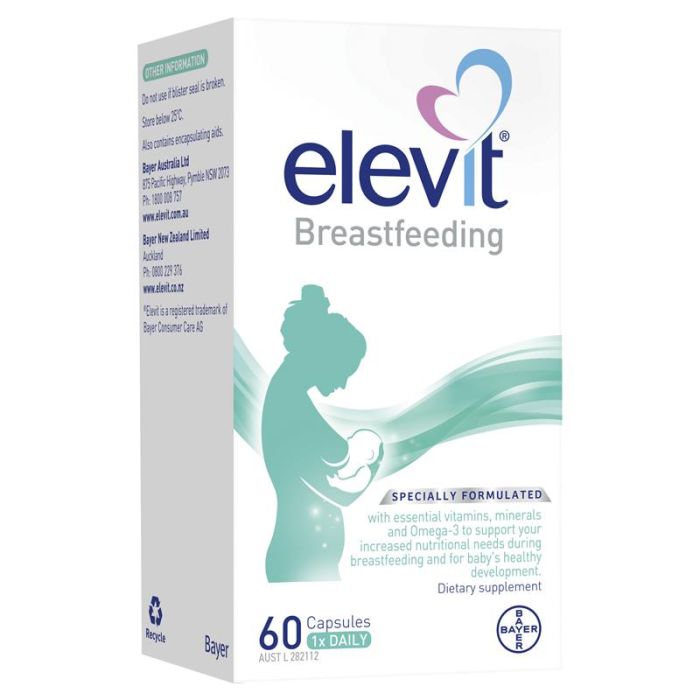 Viên uống dành cho phụ nữ sau sinh và cho con bú Elevit breastfeeding 60 capsules