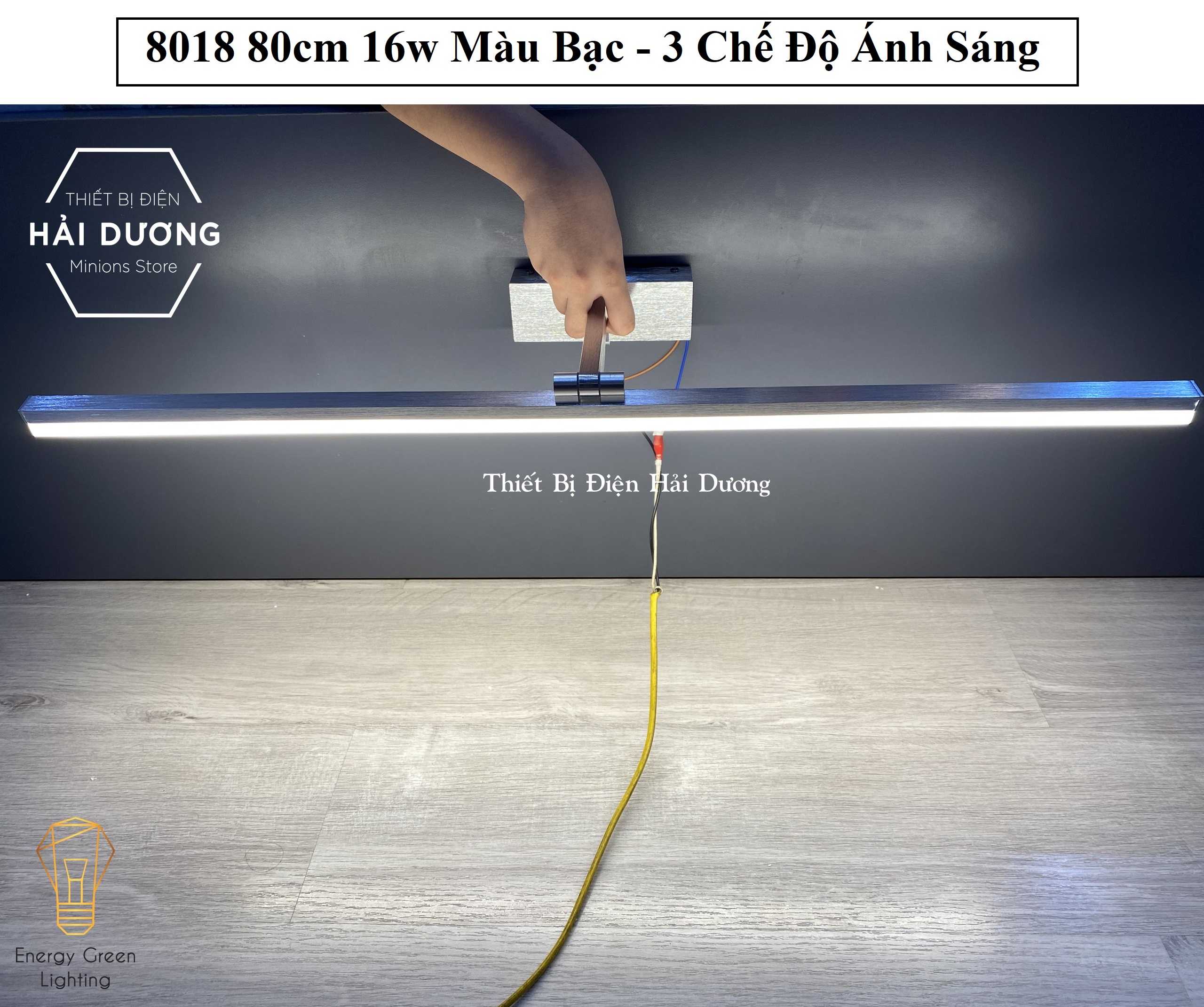Đèn soi tranh - Đèn rọi gương Led Model 8018 80cm 16w 3 Chế Độ Ánh Sáng - Điều chỉnh được góc chiếu