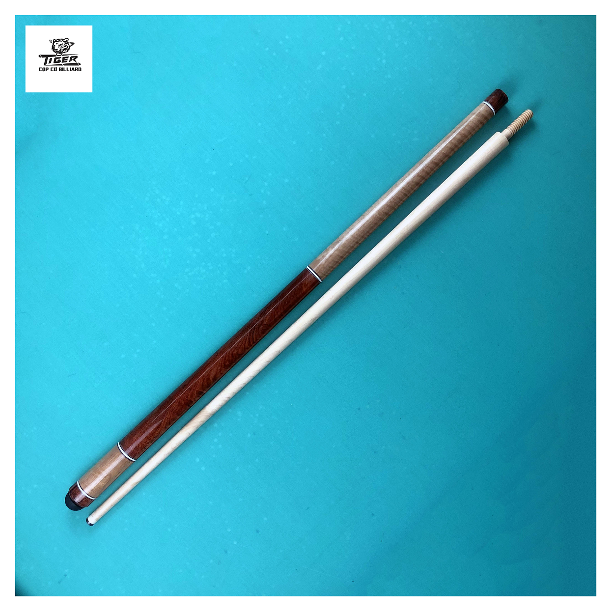 Cơ bida 3C gỗ cao cấp phíp ADAM Nhật bảo hành trọn đời, cán chun cẩm và curtly - Tặng bao cơ