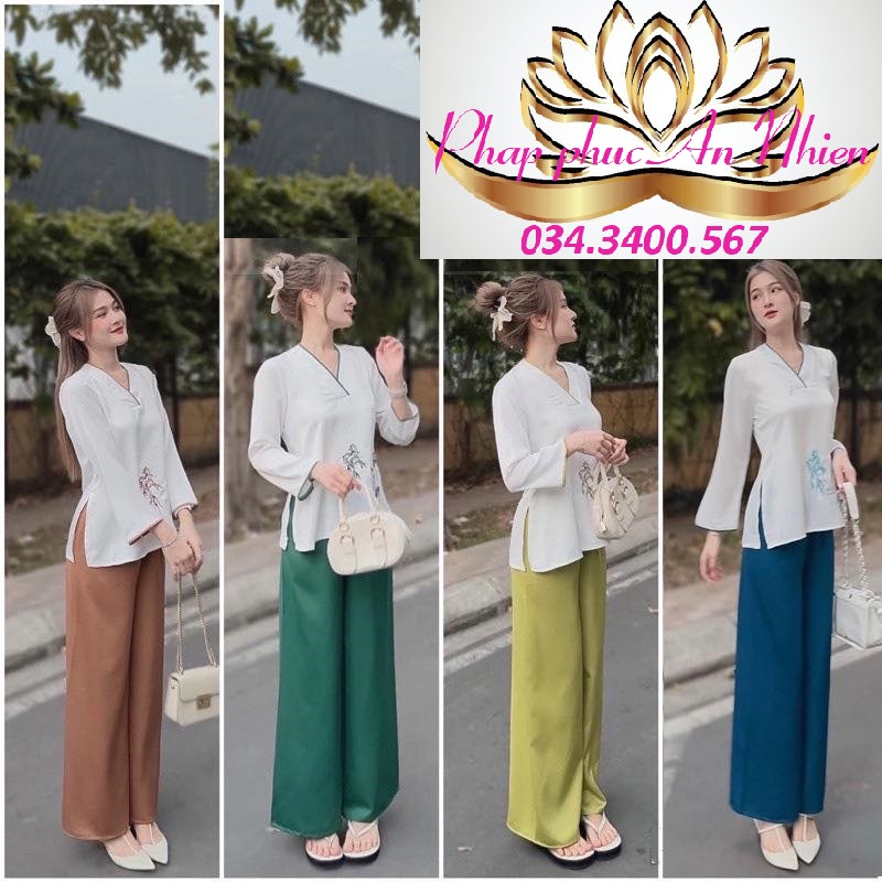 Đồ lam đi chùa set lam đi chùa chất vải lụa mịn mát sang trọng