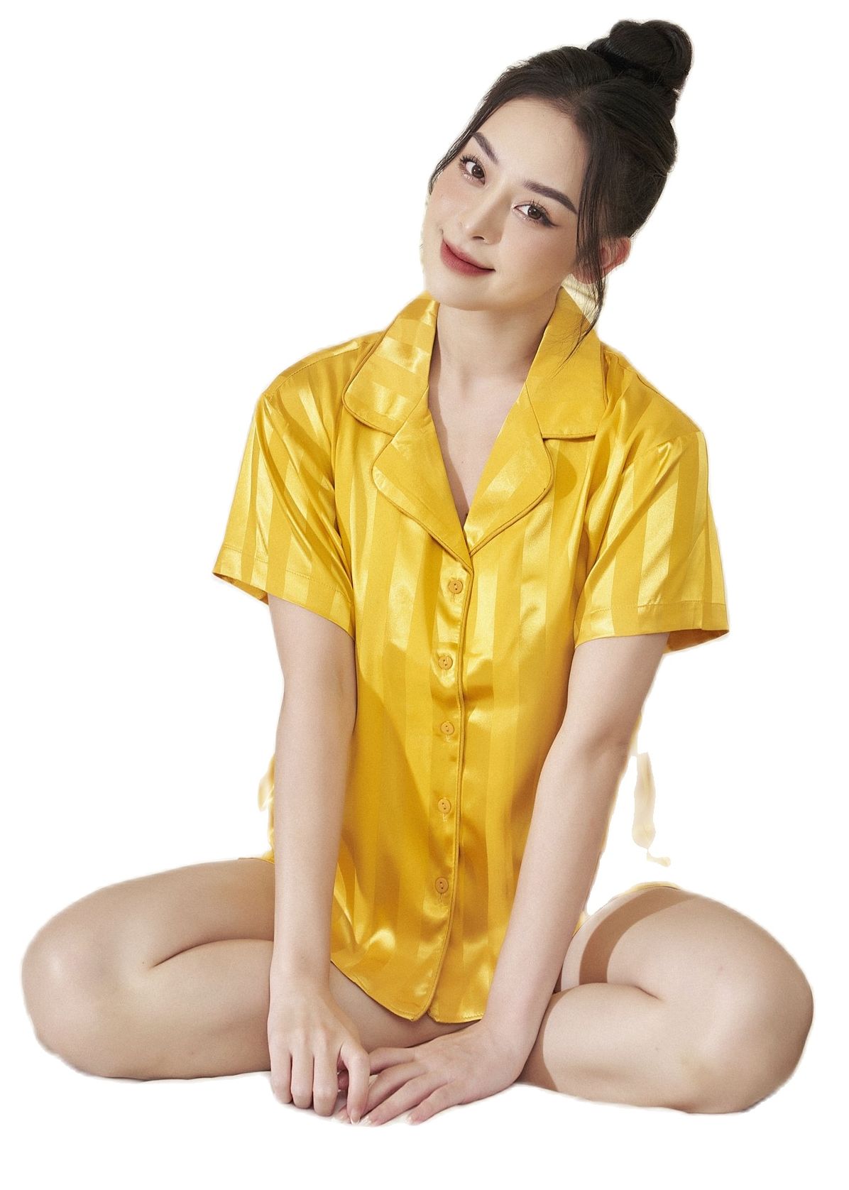 Bộ pijama satin short sọc dọc venus secret