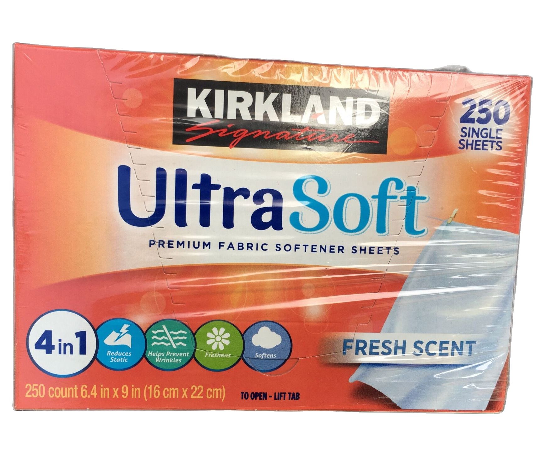 Giấy Thơm Quần Áo KirkLand Fabric Softener mẫu mới 2022 4in1 [hộp lớn 250 tờ] Mùi Việt Kiều hàng Mỹ