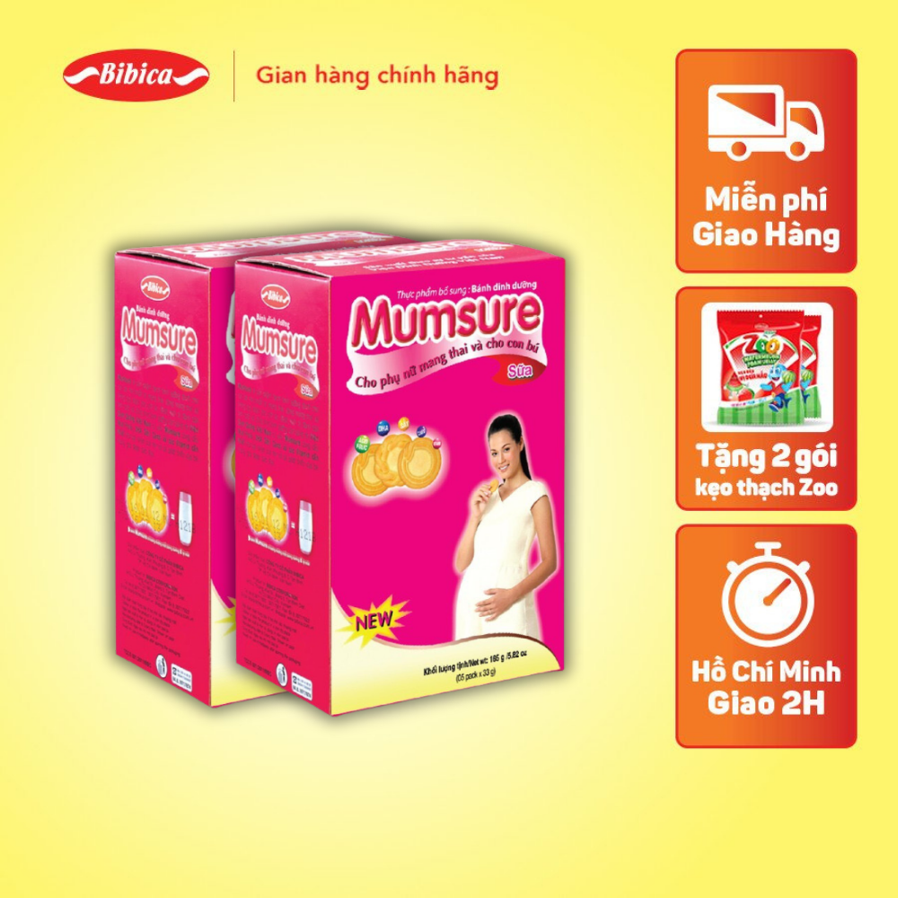 2 Hộp Bánh Dinh Dưỡng Mumsure Sữa Bibica 165g - Thực phẩm dinh dưỡng dành cho phụ nữ bầu