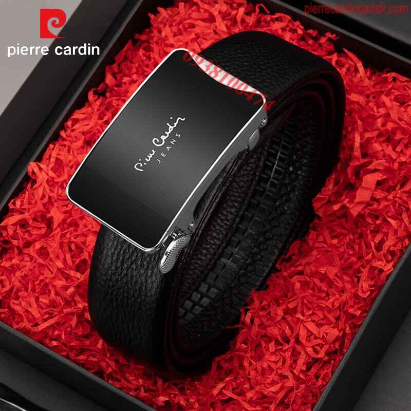Thắt lưng Pierre Cardin nam chính hãng da bò xịn khóa kéo chốt tự động PCJ1150