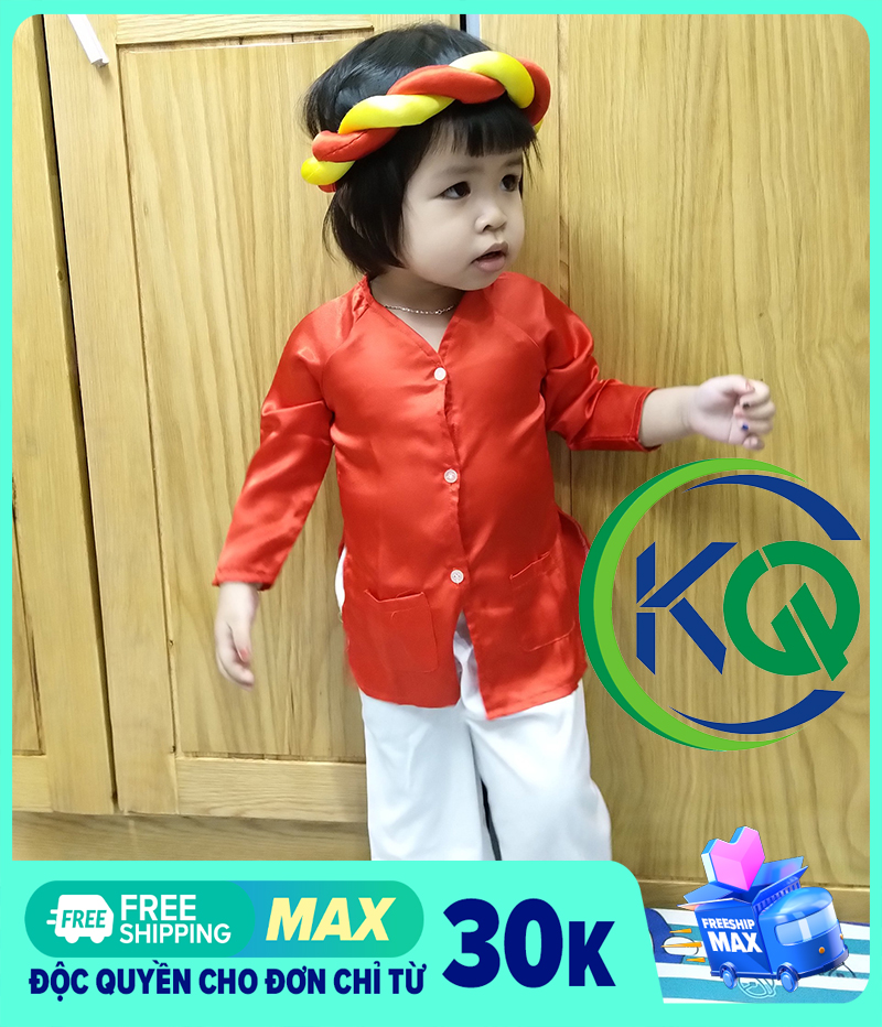 Bộ Quần Áo Bà Ba Truyền Thống cho Bé từ 7 đến 30kg - Áo Phi Bóng, Quần Trắng