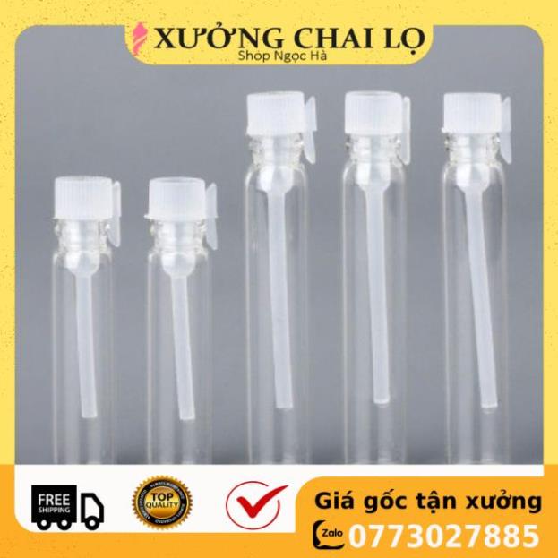 [100c] Vỏ lọ ống chiết mẫu thử nước hoa 1ml 2ml 3ml đựng dầu thơm