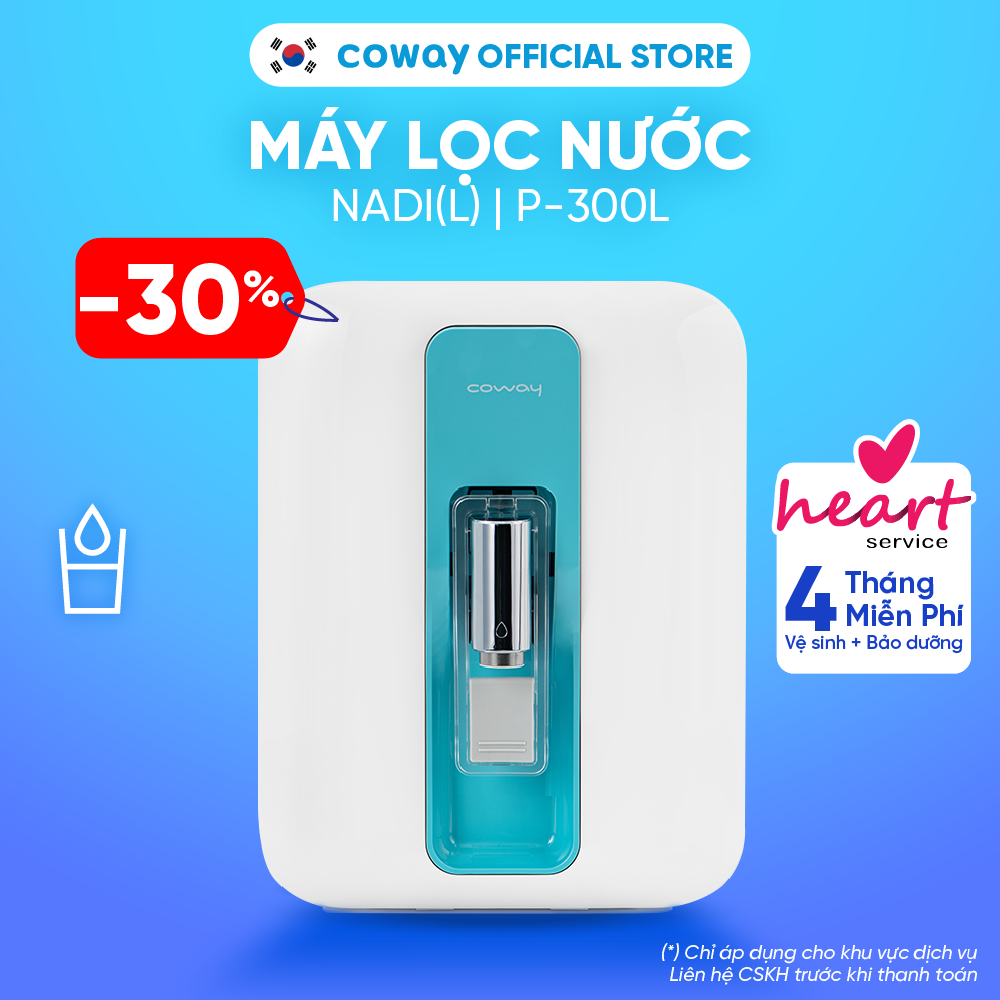 [Chỉ giao HN và TP.HCM] Máy lọc nước Coway Nadi (L) P-300L  Dung tích 8L  Máy lọc nước uống gia đình không dùng điện, hệ thống lọc 5 bước | Hàng chính hãng