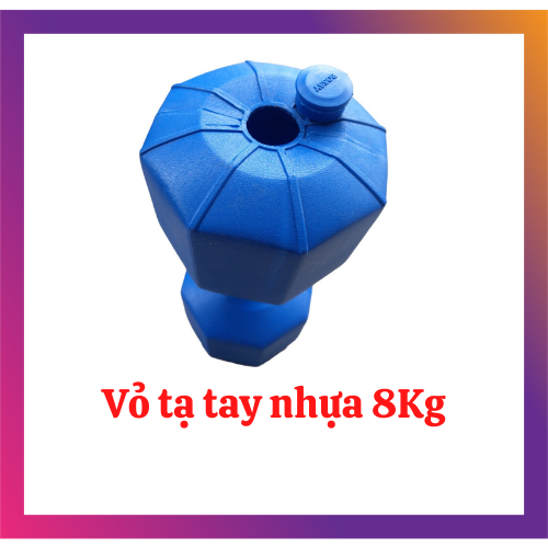 Vỏ tạ 8kg màu xanh dương (Vỏ tạ tay nhựa 8kg bát giác chưa nhồi bê tông)