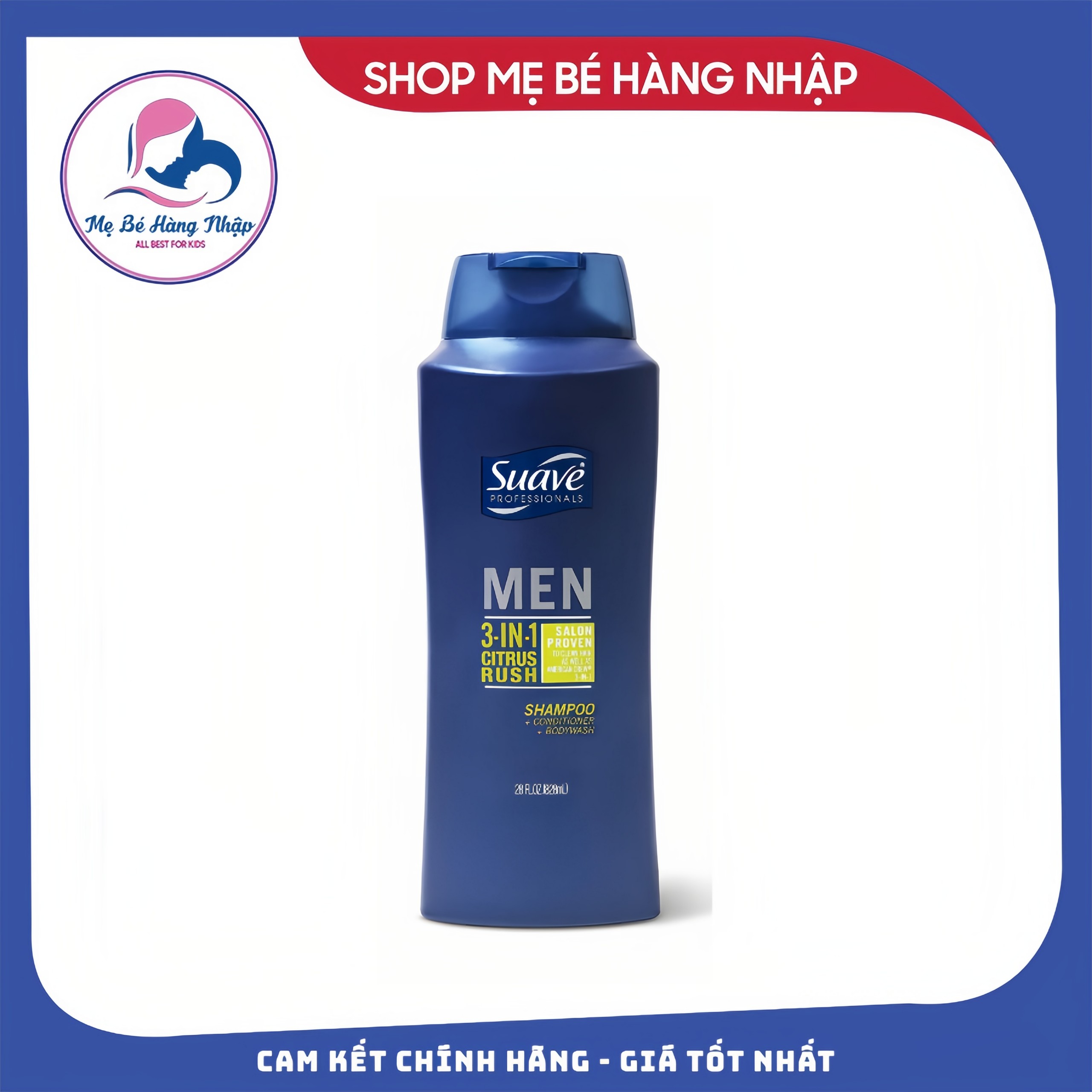 Tắm gội xả 𝟯 𝗧𝗥𝗢𝗡𝗚 𝟭 𝗦𝗨𝗔𝗩𝗘 𝗠𝗘𝗡 𝟯-𝗜𝗡-𝟭-mỹ-chai 828ml