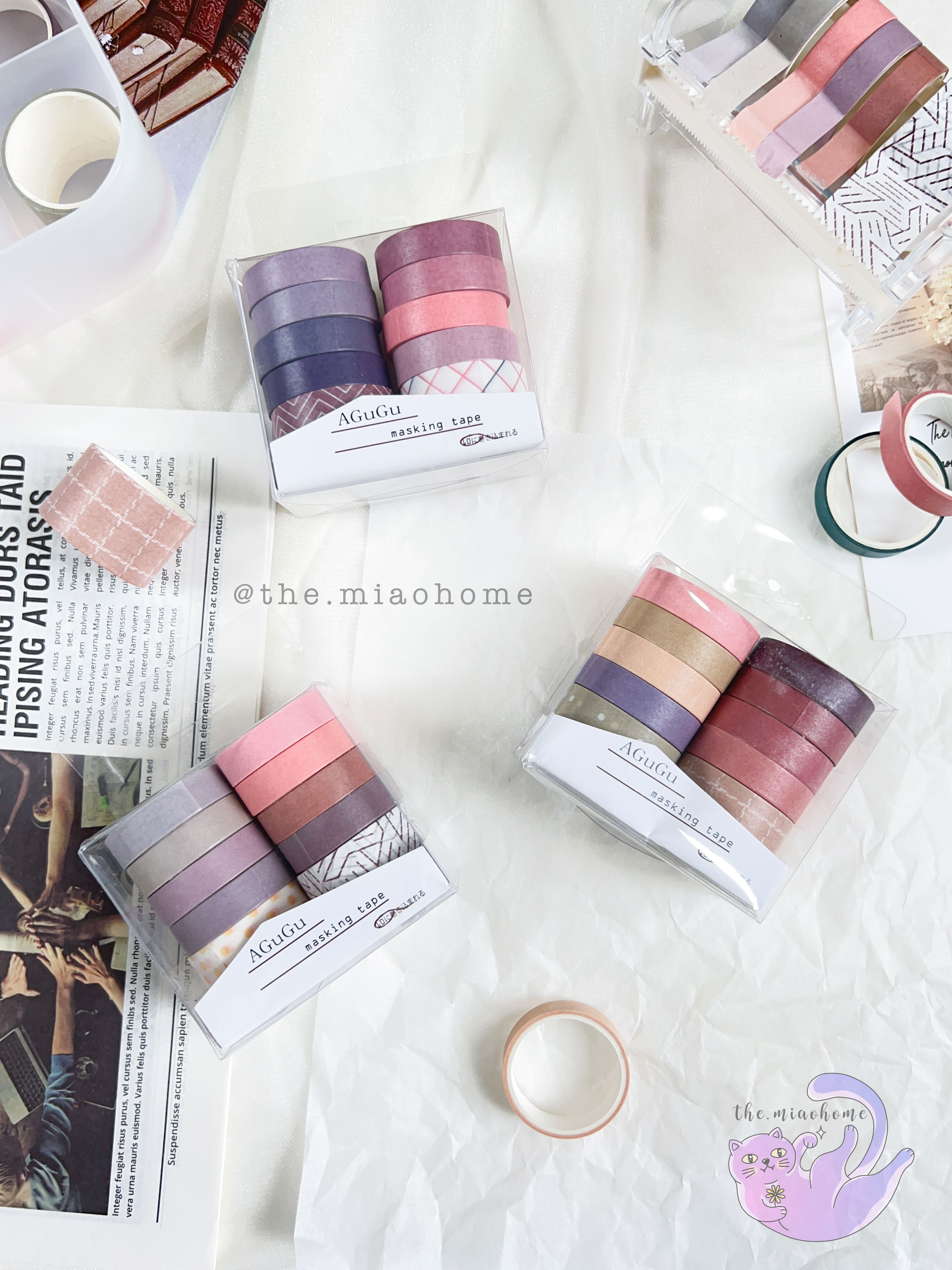 Washi tap 1 set 10 cuộn - băng dính trang trí sổ bullet journal