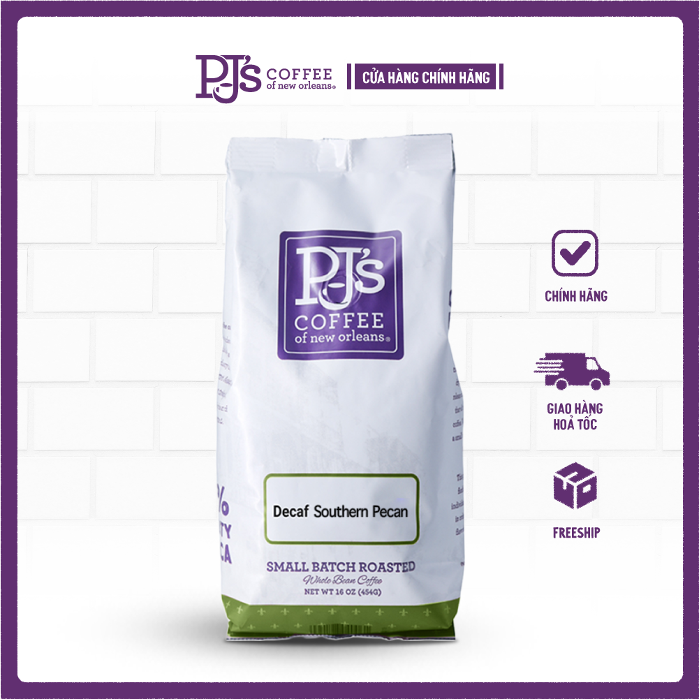 Southern Pecan (Decaf) - PJ’s Coffee Cà phê Arabica Nguyên Chất Khử Caffein - Phù hợp Người bệnh tim mạch, tiểu đường, phụ nữ mang thai- Gói 150/454g