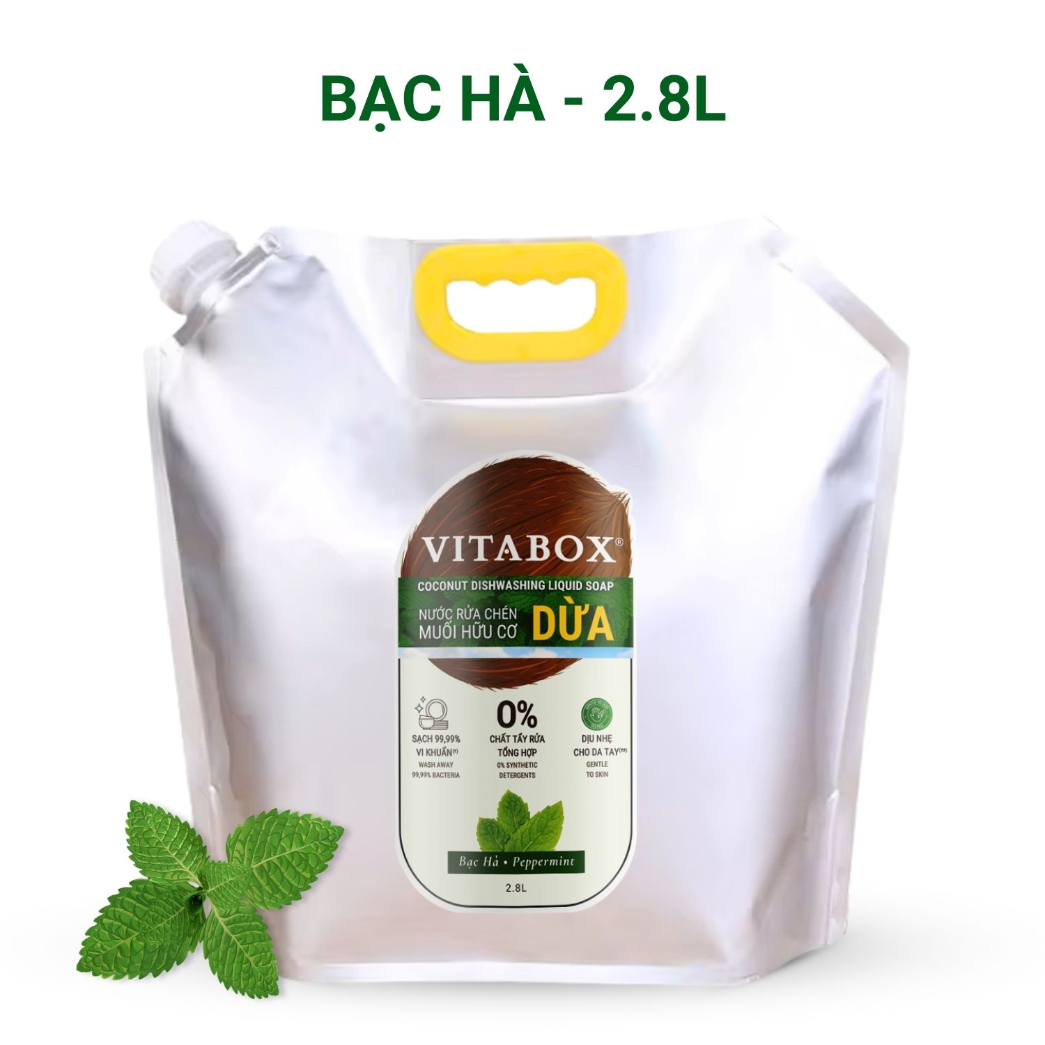 Dishwashing Liquid Organic Salt Coconut Vitabox - Natural Liquid Soap Castile Liquid Soap from Coconut Oil - 500ml - 6