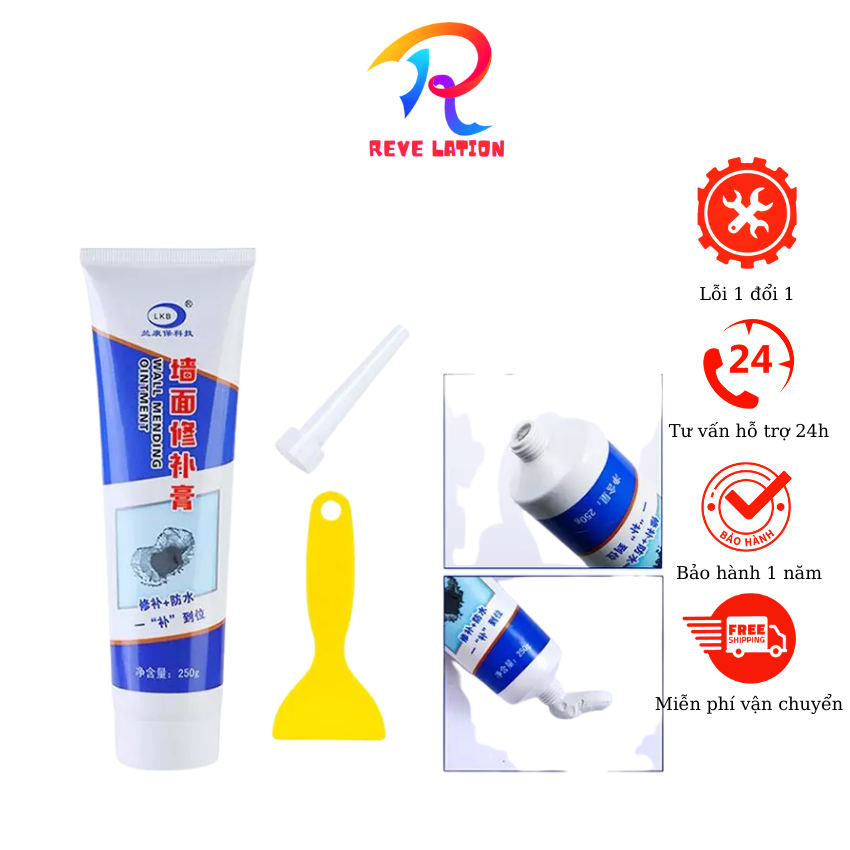 Keo vá tường chống thấm, chống mốc ẩm làm sạch tường - Keo trám vết nứt, khe hở tường cực bền - Reve Lation