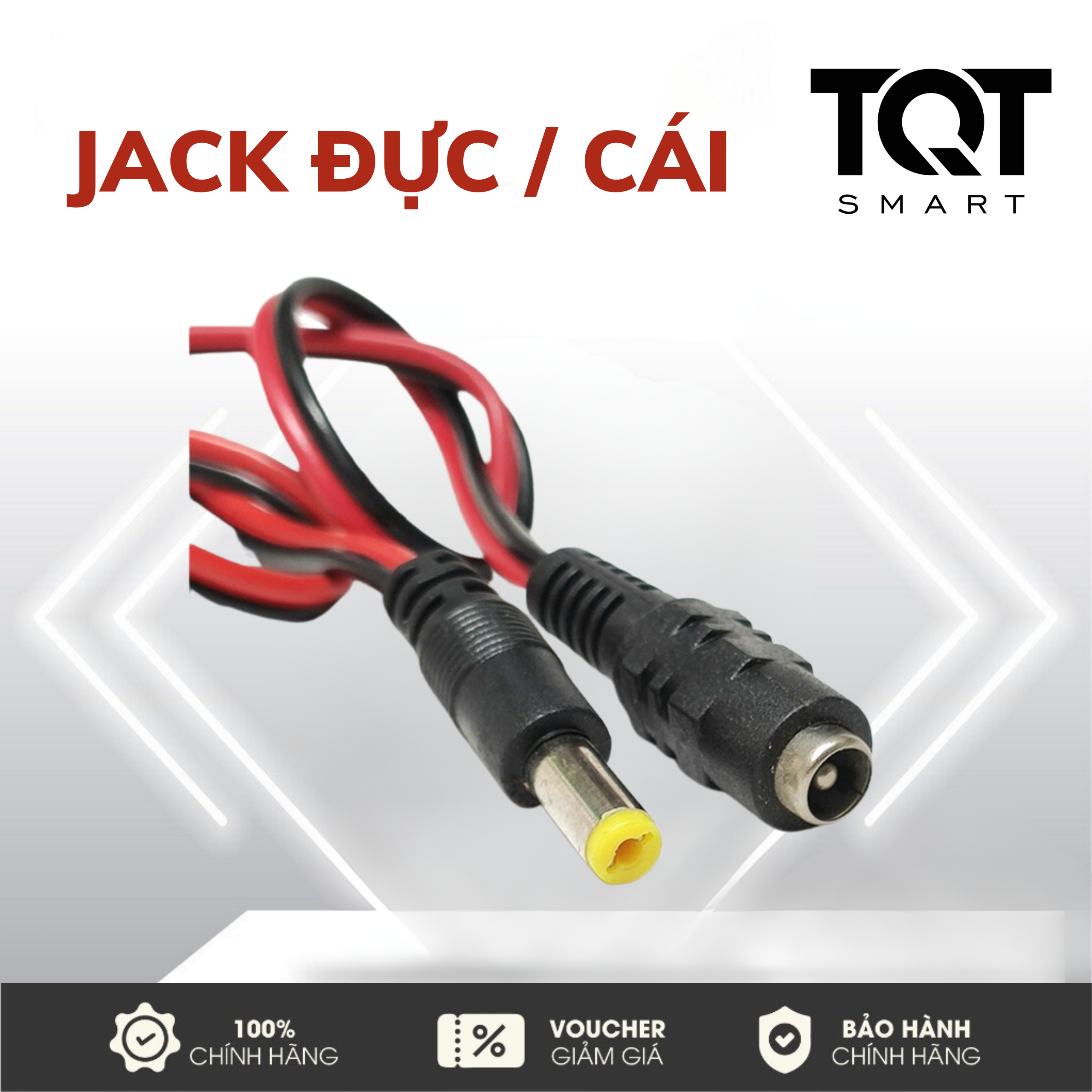 Dây nguồn jack đực/cái nối nguồn 5.5mm - giá rẻ - tqt smart