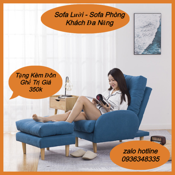 Ghế Sofa - Ghế Sofa Giường Nằm , Thư Giãn , Nghỉ Ngơi , Đọc Sách Báo , Xem Ti Vi Đa Năng Tiện Dụng - Ghế Salon Phong Cách Hàn Quốc tặng kèm 1 đôn