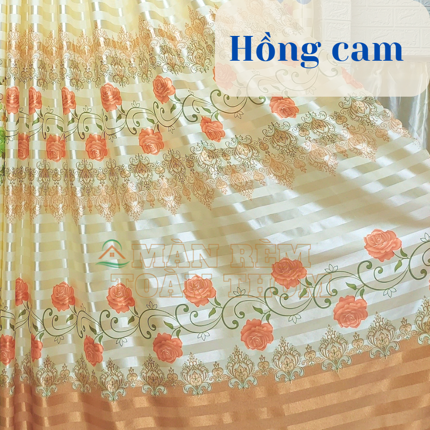 Rèm cản sáng 1 mặt hoa rộng 3m,3.9m,4.5m cao tối đa 2.6m