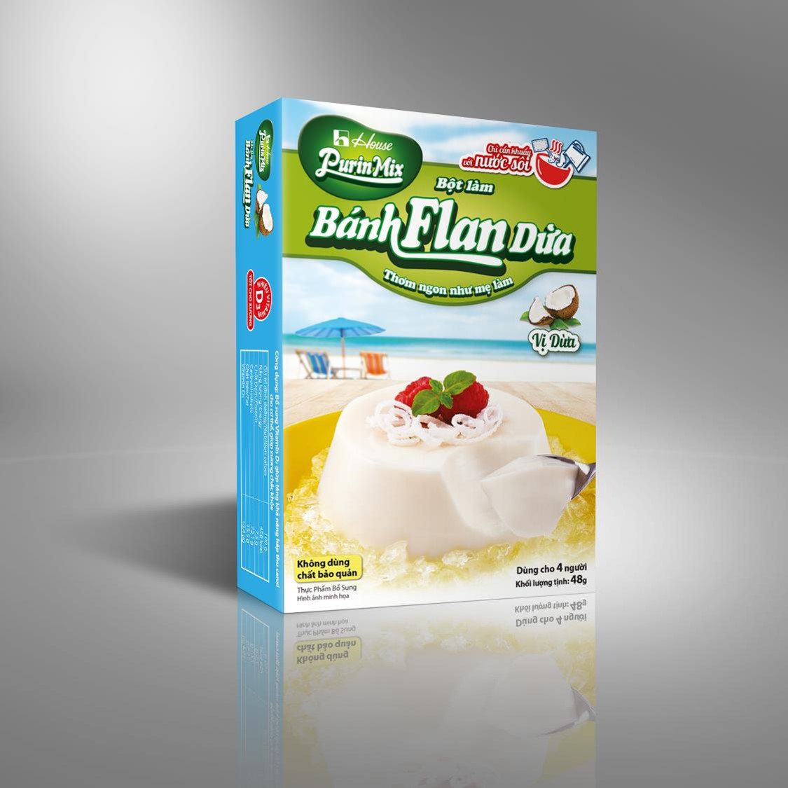 Bột làm bánh flan Nhật PurinMix Coconut Flavour vị dừa 48grHousefood Housefood