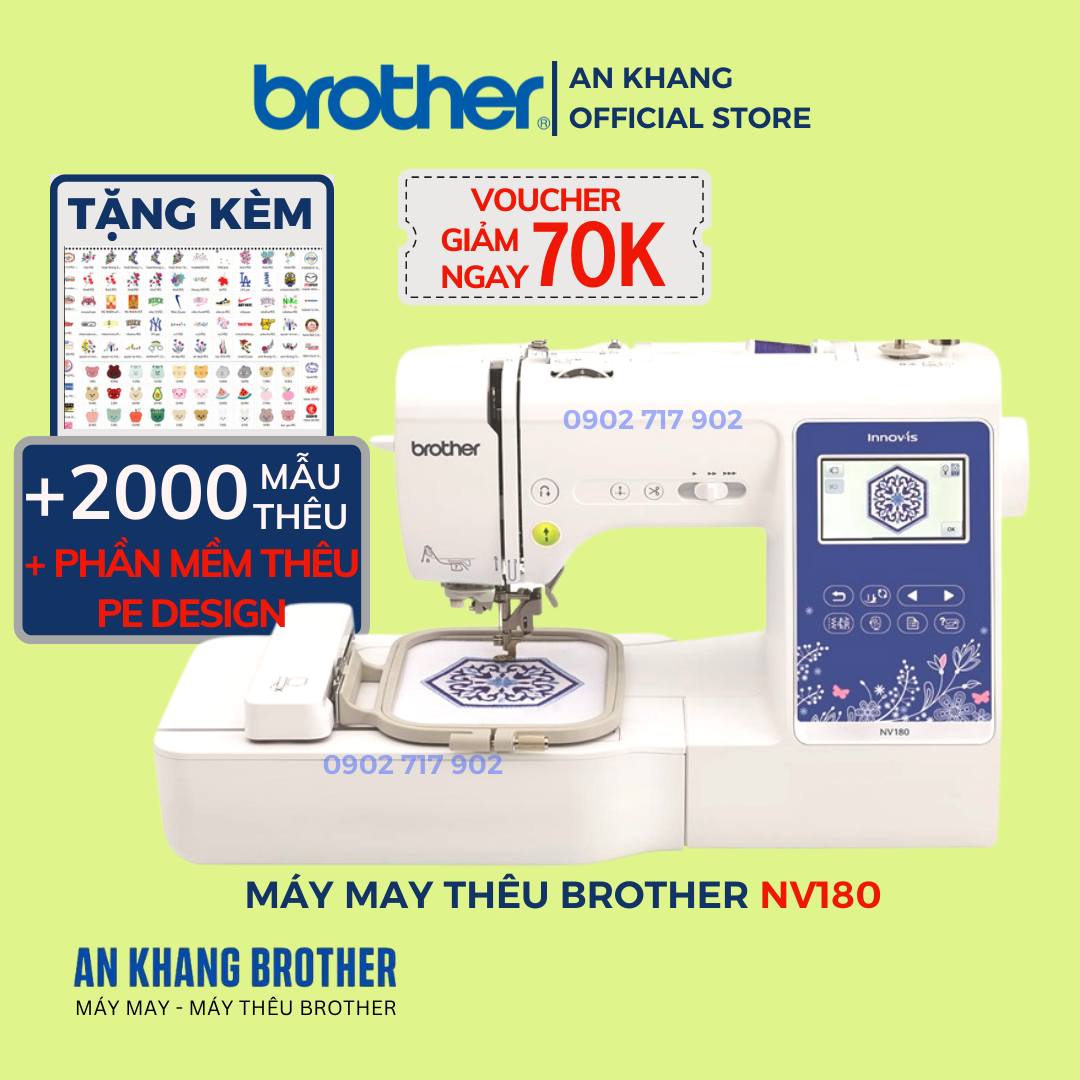 Máy may và thêu Brother NV180- Hàng chính hãng Brother