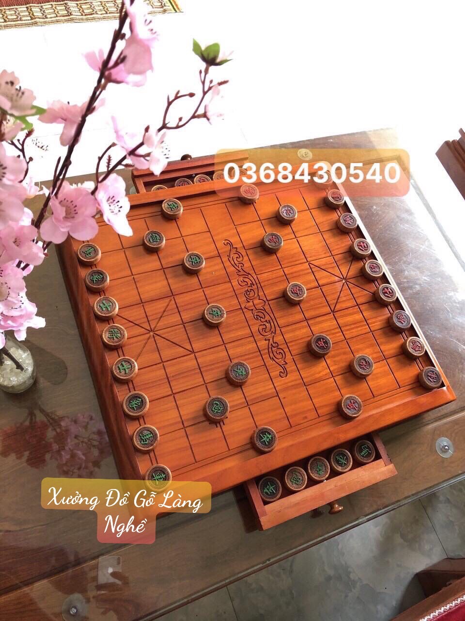 Bàn cờ tướng gỗ hương cao cấp