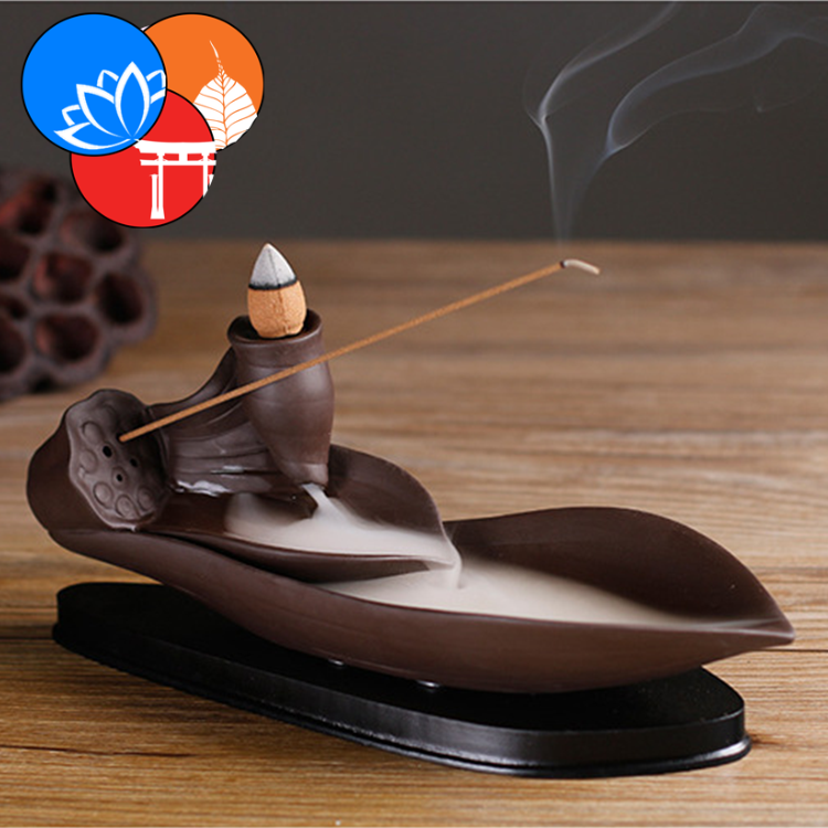 [Có sẵn] [Ảnh thật] Thác khói trầm hương bằng gốm cao cấp hình cánh Sen