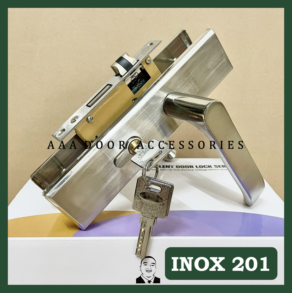 [SHEBEI] Khoá tay gạt inox 1.0mm dùng cho cửa gỗ, cửa nhựa giả gỗ, cửa composite, phòng ngủ, phòng tắm, chuyên dùng cho nhà bán, cho thuê phòng trọ