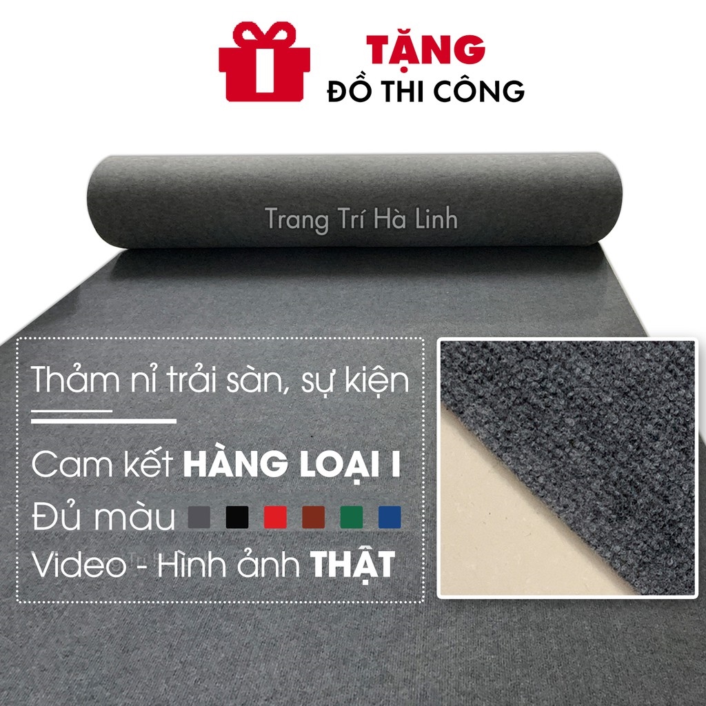 ◎✈ Thảm trải sàn nỉ lót sàn phòng khách dạng cuộn trải văn phòng sự kiện giá rẻ 3mm nhiều màu