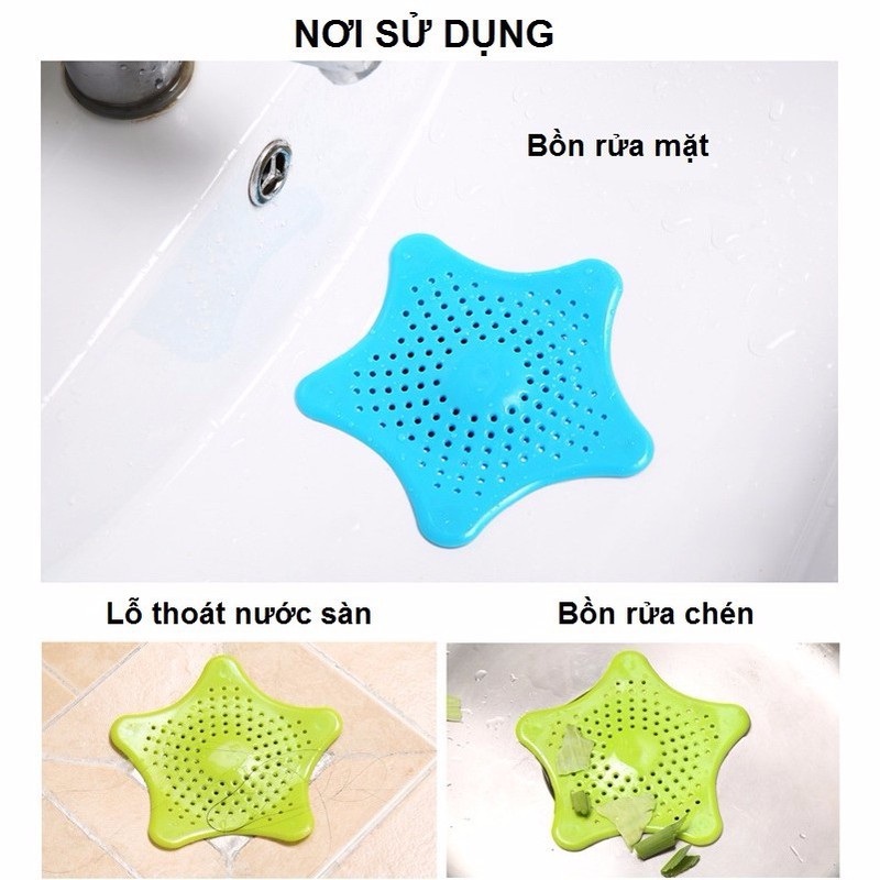 Combo 4 Miếng chắn rác bồn rửa bát hình sao biển - Màu ngẫu nhiên