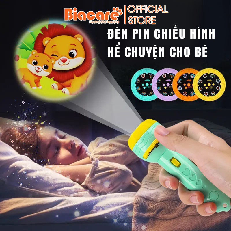 Đèn pin chiếu hình cho bé 80 hình động vật ngộ nghĩnh, đồ chơi cho bé phát triển trí tuệ bé vui chơi khám phá