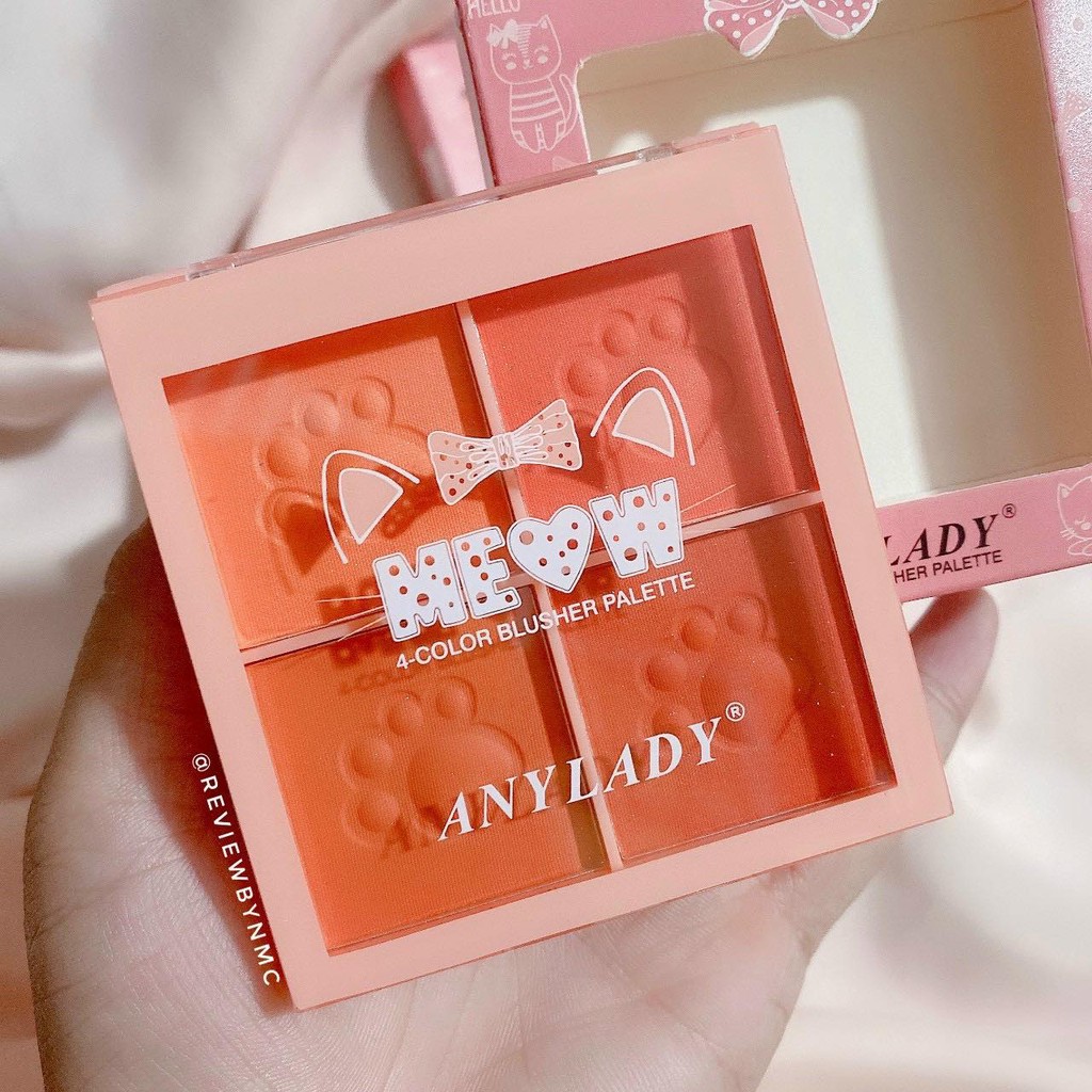 Set má hồng 4 ô anylady meow cho mắt và má lung linh