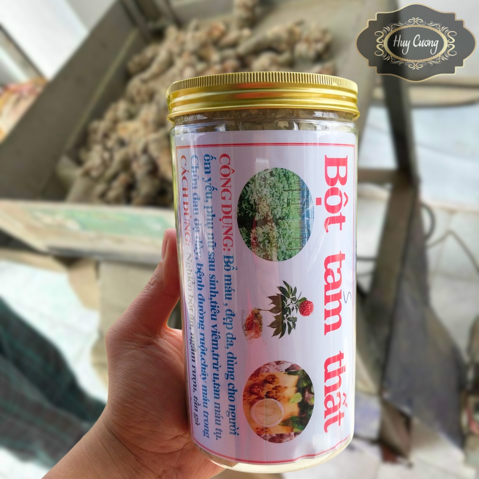 Bột Tam thất bắc khô nguyên chất loại 1, Bột Tam thất Hà Giang chuẩn nghiền từ những củ tam thất nhiều năm tuổi, hàng tuyển. Dược liệu quý tam thất hoang củ khô vùng núi cao Tây Bắc