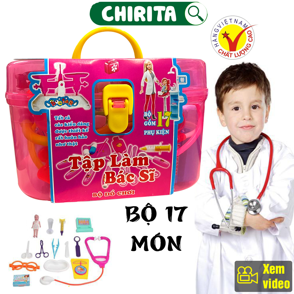 Đồ Chơi Trẻ Em , Bộ Đồ Chơi Bác Sĩ Khám Bệnh - Bé Tập Làm Bác Sỹ Hàng Việt Nam Chất Lượng Cao 17 Món , Đồ Chơi Cho Bé Trai Và Gái CHIRITA