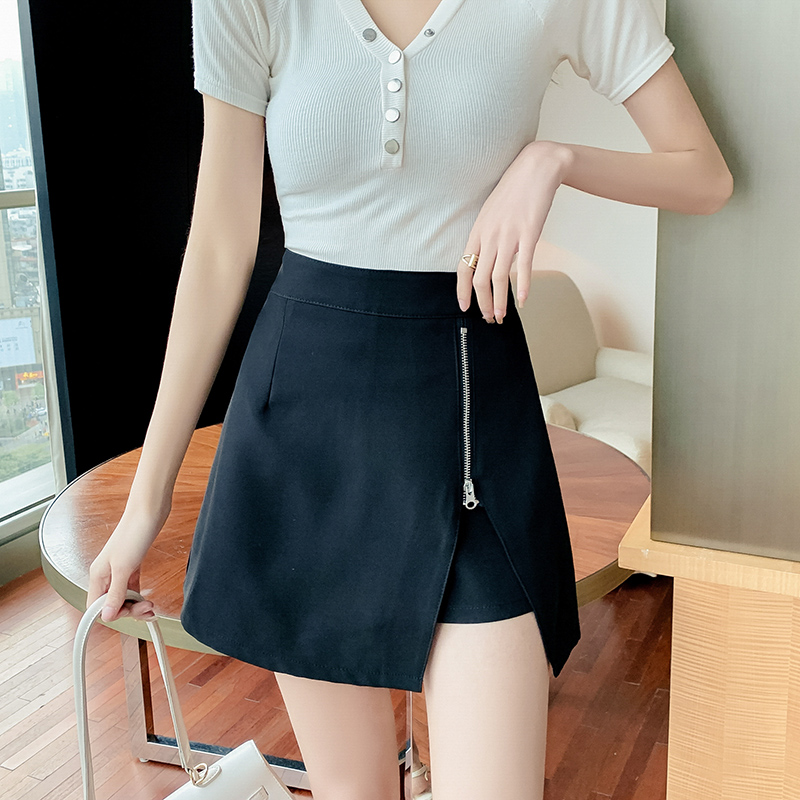 chân váy chữ a phối khoá kéo thời trang hot 2021