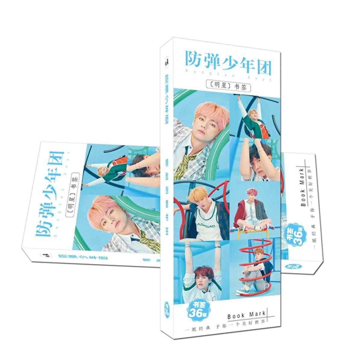 Bookmark Bangtan Boys hộp ảnh tập ảnh đánh dấu sách kẹp sách 36 tấm army