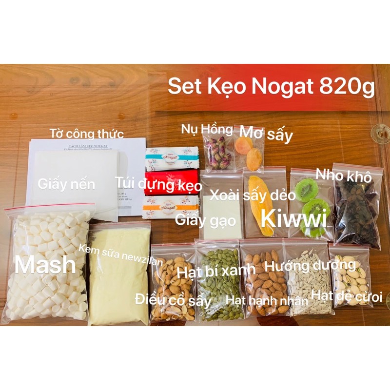 Sét nguyên liệu làm kẹo Nougat (Kẹo hạnh phúc)-840G