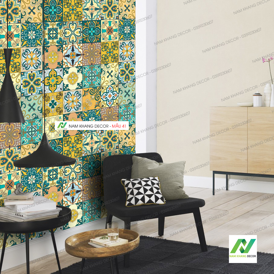 [HCM]Decal gạch bông Set 30 ô 20cm - NK41