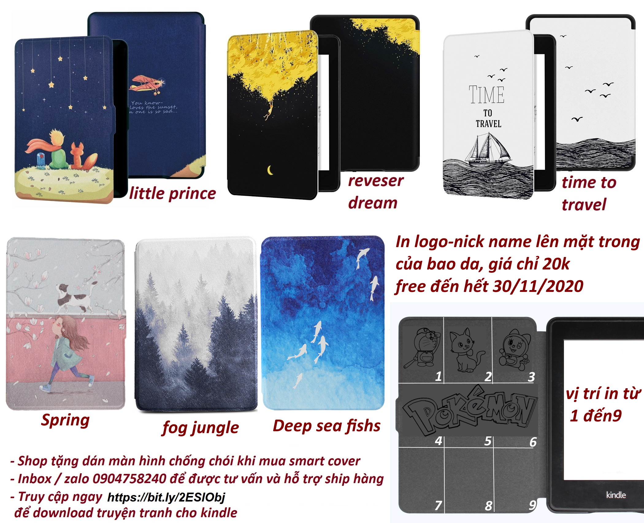 [Kindle Paperwhite] Bao da máy đọc sách in hình dành cho kindle paperwhite 4-5