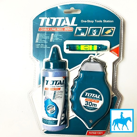 Bộ phấn vẽ đường thẳng 30 mét chalk line reel total tht661301