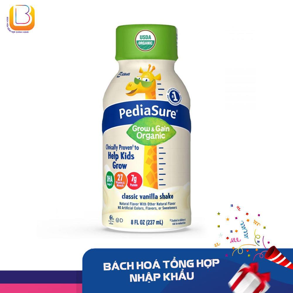 [HCM]THÙNG 24 CHAI SỮA NƯỚC PEDIASURE ORGANIC NON GMO MỸ 237ML - date 12.2021