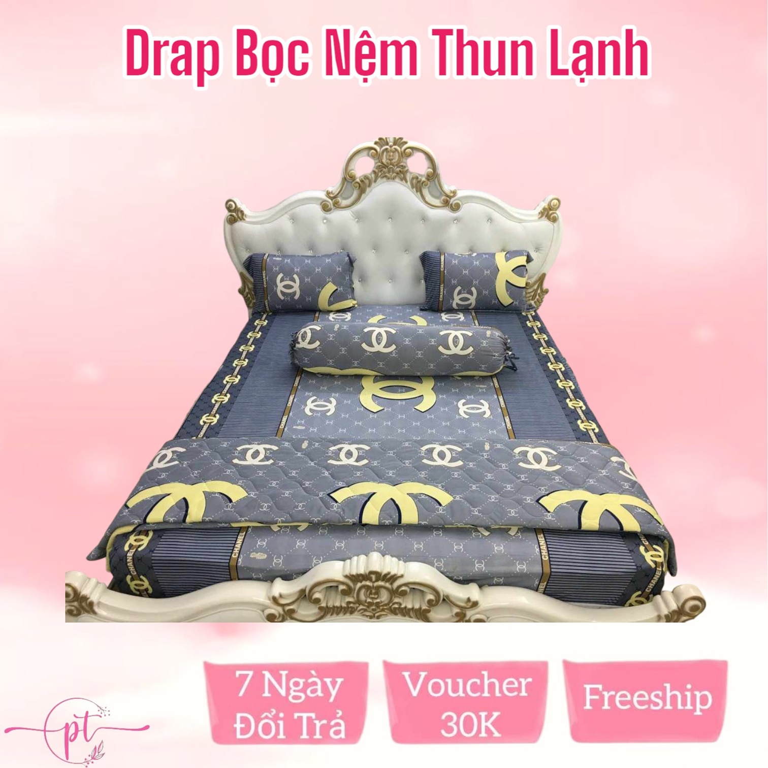 Ga giường thun lạnh Hàn Quốc drap thun cho nệm dày 10 phân -