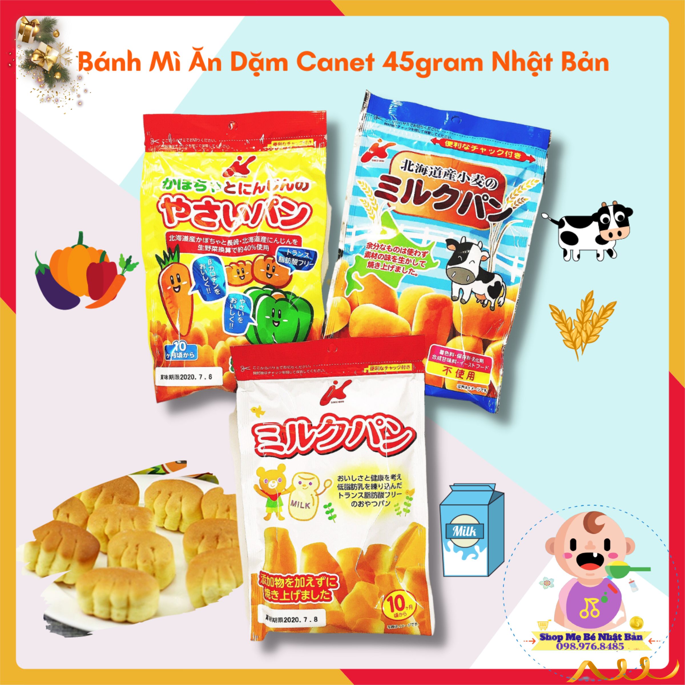 Bánh Mì Tươi Ăn Dặm Canet 45gr Cho Bé Từ 10m+
