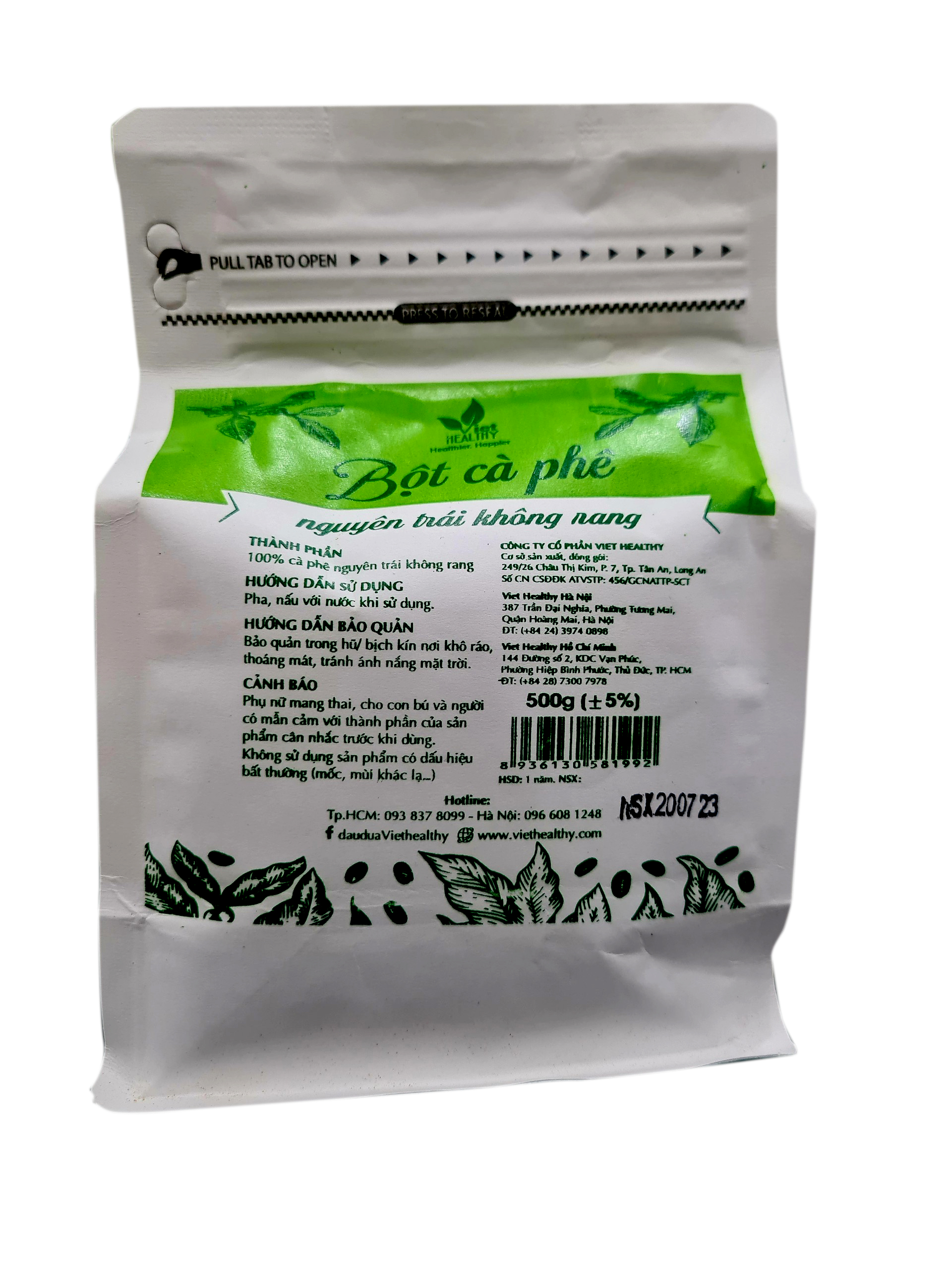 Bột cà phê ennema VietHealthy 500g dùng cho coffee enema thải độc